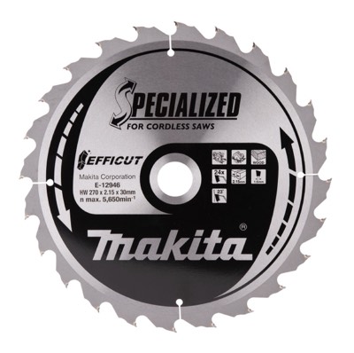Makita Efficut cirkelzaagblad 270 mm 24T huren bij HuurDirect, Makita